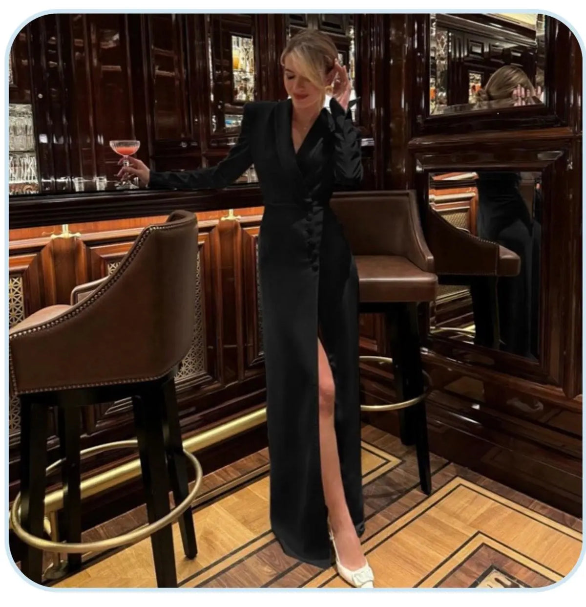 Robe longue blazer – Fente asymétrique